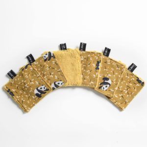 Lingette jaune démaquillante reutilisable lavable ecologique