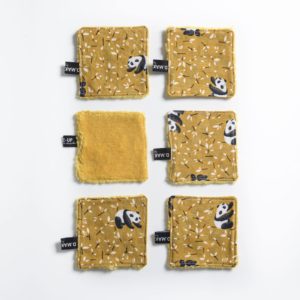 Lingette jaune démaquillante reutilisable lavable ecologique