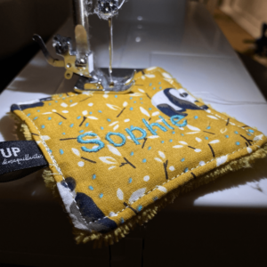 broderie personnalisée lingette demaquillante