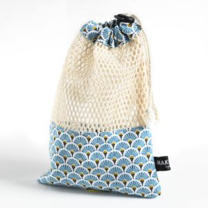 sac de lavage lingette demaquillante bleu