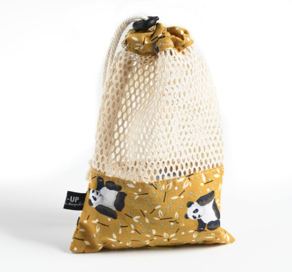 sac de lavage lingette demaquillante panda
